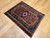 Vintage Persian Malayer Rug 2x3 | Herati Red Blue | Lower Section Detail