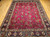 Vintage Persian Silk Tabriz Rug 10x13 | Red Floral | Top Section Detail