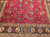 Vintage Persian Silk Tabriz Rug 10x13 | Red Floral | Center Field Close-Up