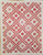 19th century Irish Chain hand-stitched pieced cotton quilt with red square pattern on an ivory background, antique American folk textile, The Persian Knot Gallery, SKU: 2346