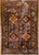 Small antique Baluch prayer rug from Afghanistan with brown and pale yellow geometric design, handwoven wool, main