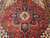 Vintage Persian Heriz Rug 8x10 | Navy Medallion Red | Center Section Detail