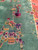 Antique Chinese Art Deco Carpet 6x9 | Pastel Floral | Top Section Detail