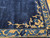 Antique Chinese Art Deco Rug 11x20 | Navy Minimalist | Top Section Detail