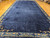 Antique Chinese Art Deco Rug 11x20 | Navy Minimalist | Center Field Close-Up