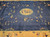 Vintage Oversized Chinese Art Deco with Pagoda, Birds Design in French Blue, Tan, Navy, The Persian Knot, SKU 1027