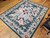 Vintage Square Size Kilim in Floral Pattern in Pastel Colors Green, Ivory, Pink, Blue, The Persian Knot, SKU 1155