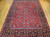 Vintage Near Square Size Persian Sarouk in Allover Floral Pattern in Red, Navy, French Blue, Yellow, pink , The Persian Knot, SKU 1091