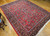 Vintage Near Square Size Persian Sarouk in Allover Floral Pattern in Red, Navy, French Blue, Yellow, pink , The Persian Knot, SKU 1091