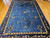 Vintage Art Deco Chinese Rug with Auspicious Symbols in Royal Blue, Navy, Tan, The Persian Knot, SKU 1722