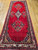 Vintage Persian Hamadan Wide Runner in Medallion Pattern in Red, Ivory, Green, Yellow, The Persian Knot, SKU 1344