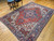 Early 20th Century Persian Heriz Rug in Red, French Blue, Ivory Colors, The Persian Knot, SKU 1007