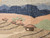 Vintage Lesotho African Tapestry | Mountain Landscape | Border Detail