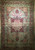 19th Century Persian Kerman Lavar Area Rug in Floral Pattern in Red, Ivory, Black, The Persian Knot, SKU 1321