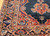 Antique Persian Farahan gallery rug with terracotta medallions on navy blue field and geometric border, late 19th century handwoven rug. The Persian Knot Gallery, SKU 1005