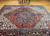 Vintage Persian Heriz in Geometric Medallion in Rust-Red, Navy, Ivory, French Blue, The Persian Knot, SKU 1193