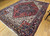 Vintage Persian Heriz Rug 8x11 | Red French Blue Medallion | In-Room View 5
