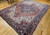 Vintage Persian Heriz in Geometric Medallion in Rust-Red, Navy, Ivory, French Blue, The Persian Knot, SKU 1193