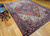 Vintage Persian Heriz Rug 8x11 | Red French Blue Medallion | In-Room View 4