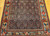 Vintage Persian Senneh area rug. Hand-knotted. All-over Herati design on dark blue field. "Gol Farang" border (French Aubusson style floral design) on abrash light blue/green background. Fine tight weave. From Senneh, Persia.