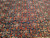 Vintage Persian Senneh area rug. Hand-knotted. All-over Herati design on dark blue field. "Gol Farang" border (French Aubusson style floral design) on abrash light blue/green background. Fine tight weave. From Senneh, Persia.