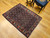 Vintage Persian Senneh area rug. Hand-knotted. All-over Herati design on dark blue field. "Gol Farang" border (French Aubusson style floral design) on abrash light blue/green background. Fine tight weave. From Senneh, Persia.