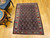 Vintage Persian Senneh area rug. Hand-knotted. All-over Herati design on dark blue field. "Gol Farang" border (French Aubusson style floral design) on abrash light blue/green background. Fine tight weave. From Senneh, Persia.