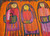Vintage Mid-Century Folk Art Tapestry | Schoolgirls | Border Detail