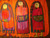 Vintage Mid-Century Folk Art Tapestry | Schoolgirls | Top Section Detail