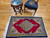 Vintage Persian Qum Area Rug in a Geometric Medallion Pattern in Red, Navy, Ivory, Yellow, Red, The Persian Knot, SKU 1209