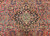 Antique Persian Kashan Rug 4x6 | Red Navy Medallion | Border Detail