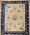 Vintage Chinese Peking Room Size Rug in Pale Tan, Navy, French Blue, The Persian Knot Gallery, SKU 1025