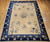 Vintage Chinese Peking Room Size Rug in Pale Tan, Navy, French Blue, The Persian Knot Gallery, SKU 1025