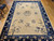 Vintage Chinese Peking Room Size Rug in Pale Tan, Navy, French Blue, The Persian Knot Gallery, SKU 1025