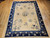 Vintage Chinese Peking Room Size Rug in Pale Tan, Navy, French Blue, The Persian Knot Gallery, SKU 1025