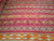 Vintage Oversized Moroccan Kilim in Stripe Pattern in Purple, Red, Yellow,  @thepersianknot  , SKU 1359