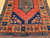 Vintage Kurdish Tribal Rug 3x5 | Red Saffron Green | Lower Section Detail