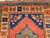 Vintage Kurdish Tribal Rug 3x5 | Red Saffron Green | Top Section Detail