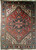 Vintage Persian Heriz Area Rug in Red, Ivory, Navy, French Blue, Green, Brown, @thepersianknot, SKU 1491