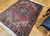Vintage Persian Heriz Area Rug in Red, Ivory, Navy, French Blue, Green, Brown, @thepersianknot, SKU 1491