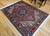 Vintage Persian Heriz Area Rug in Red, Ivory, Navy, French Blue, Green, Brown, @thepersianknot, SKU 1491