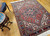 Vintage Persian Heriz Area Rug in Red, Ivory, Navy, French Blue, Green, Brown, @thepersianknot, SKU 1491