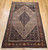 Antique Persian Senneh Rug 4x6 | Diamond Medallion 19th Century | Full View on Floor