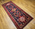 Vintage Persian Hamadan Gallery Rug with Geometric Medallions and Bird Motifs in Navy and Red,  @thepersianknot  , SKU 1408