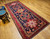 Vintage Persian Hamadan Gallery Rug with Geometric Medallions and Bird Motifs in Navy and Red,  @thepersianknot  , SKU 1408