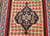 Vintage Persian Senneh Kilim 4x6 | Indigo Medallion Ivory | Center Section Detail