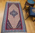 Vintage Persian Senneh Kilim 4x6 | Indigo Medallion Ivory | In-Room View 3
