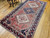 Vintage Persian Shiraz Tribal Area Rug in Rust, Ivory, Blue,, The Persian Knot, SKU 1174