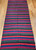 Vintage South American Hand-woven Kilim in Striped Pattern in Blue, Red, Magenta, Green, The Persian Knot, SKU 1551