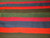 Vintage South American Hand-woven Kilim in Striped Pattern in Blue, Red, Magenta, Green, The Persian Knot, SKU 1551